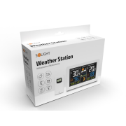 Solight meteostanica, extra veľký farebný LCD, teplota, vlhkosť, tlak, RCC, USB nabíjanie, biela