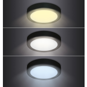 Solight LED mini panel CCT, prisazený, 12W, 900lm, 3000K, 4000K, 6000K, okrúhly, čierna farba