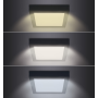 Solight LED mini panel CCT, prisazený, 12W, 900lm, 3000K, 4000K, 6000K, štvorcový, čierna farba