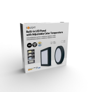 Solight LED mini panel CCT, prisazený, 12W, 900lm, 3000K, 4000K, 6000K, štvorcový, čierna farba