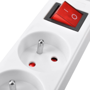 Solight predlžovací prívod, 4 zásuvky, biely, vypínač, 3m