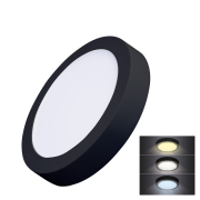 Solight LED mini panel CCT, prisazený, 18W, 1530lm, 3000K, 4000K, 6000K, okrúhly, čierna farba