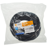 Solight predlžovací prívod - spojka, 1 zásuvka, 20m, 3 x 1,5mm2, gumová, čierna