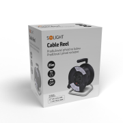 Solight predlžovací prívod na bubne, 4 zásuvky, 25m, čierny kábel, 3x 1,5mm2