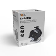 Solight predlžovací prívod na bubne, 4 zásuvky, 50m, čierny kábel, 3x 1,5mm2