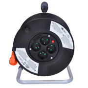 Solight predlžovací prívod na bubne, 4 zásuvky, 25m, oranžový kábel, 3x 1,5mm2