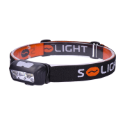 Solight LED čelové nabíjacie svietidlo, 150 + 100lm, biele a červené svetlo, Li-ion, USB