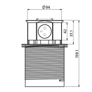 Solight predlžovací prívod, 4 zásuvky, čierny, 1,5m, výsuvný blok zásuviek, kruhový tvar